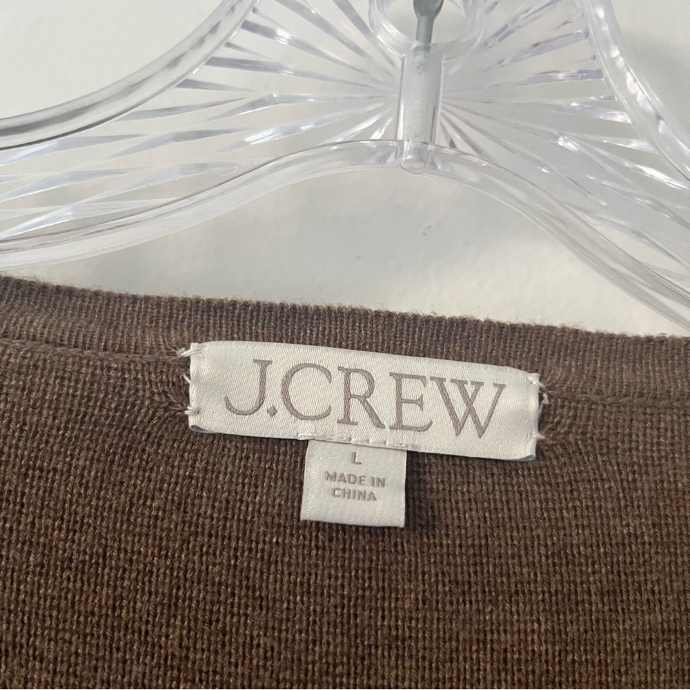 J Crew Giselle Long Sweater Blazer Brown Gold Buttons Old Money Preppy Large - Picture 6 of 10
